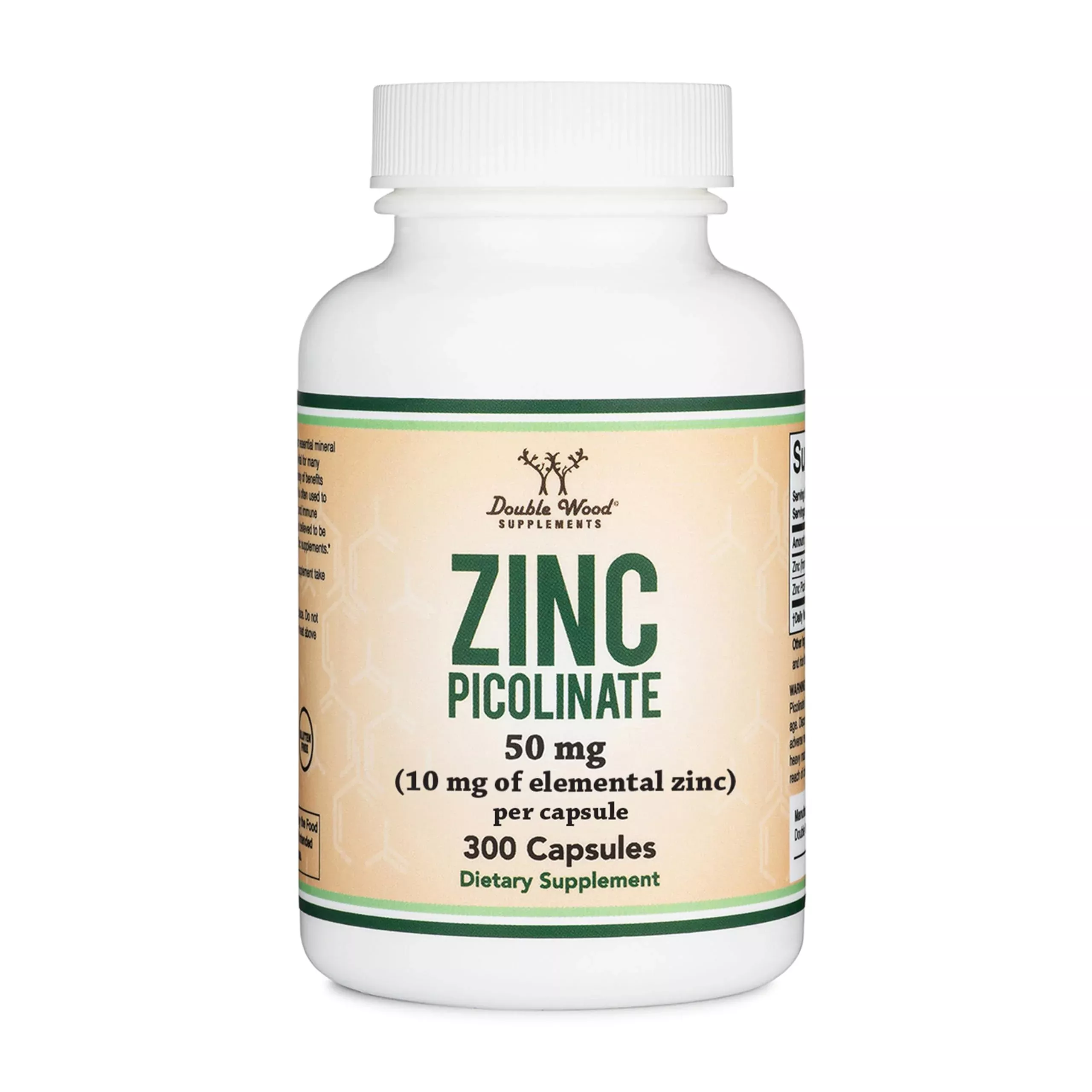 Zinc Picolinate 50mg, 300 Capsules (Immune Support) Non-GMO, Gluten Free (300 Day Supply) by Double Wood Supplements
